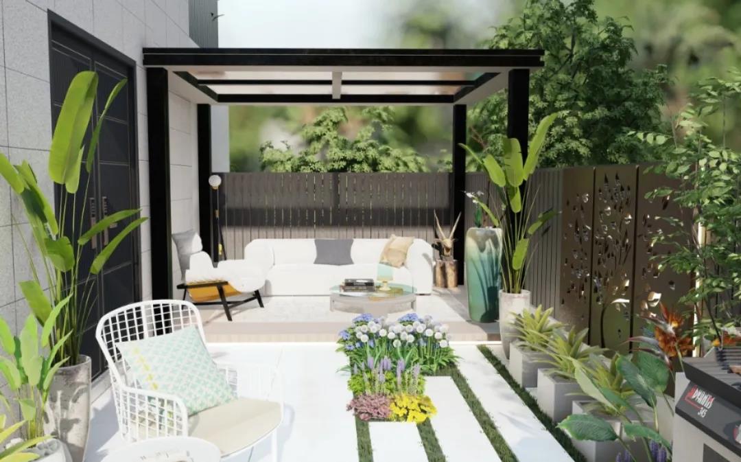 青島別墅庭院設計——【時尚簡約小院】這樣的庭院風格適合都市人，你愛了嗎？